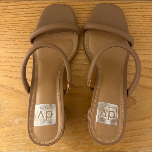 {DV Dolce Vita} Merrick Brown Strappy Slip-On Heels - Picture 6 of 8